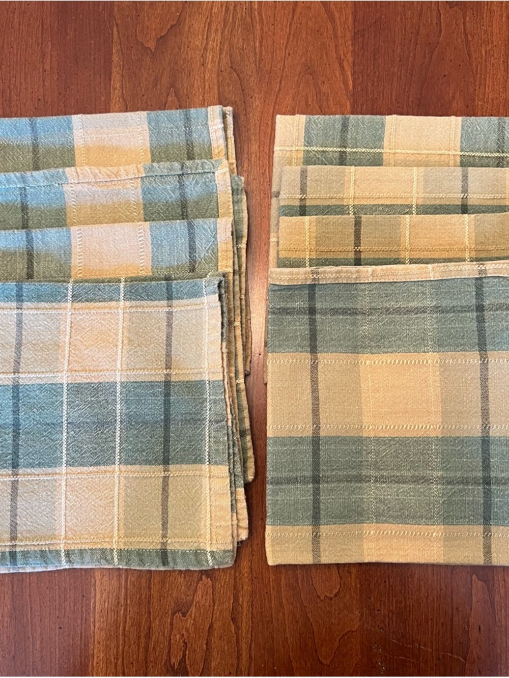Green and Tan Plaid Napkins